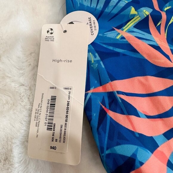NWT Peyton & Parker "Under the Sea" Tropical High-Rise Bathing Suit Bottom - Picture 5 of 9